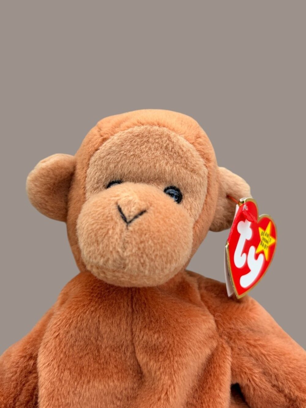 Vintage Ty Beanie Baby Bongo Monkey 1995 Style 4067 w/ Hang Tag Retired Plush - Picture 4 of 8